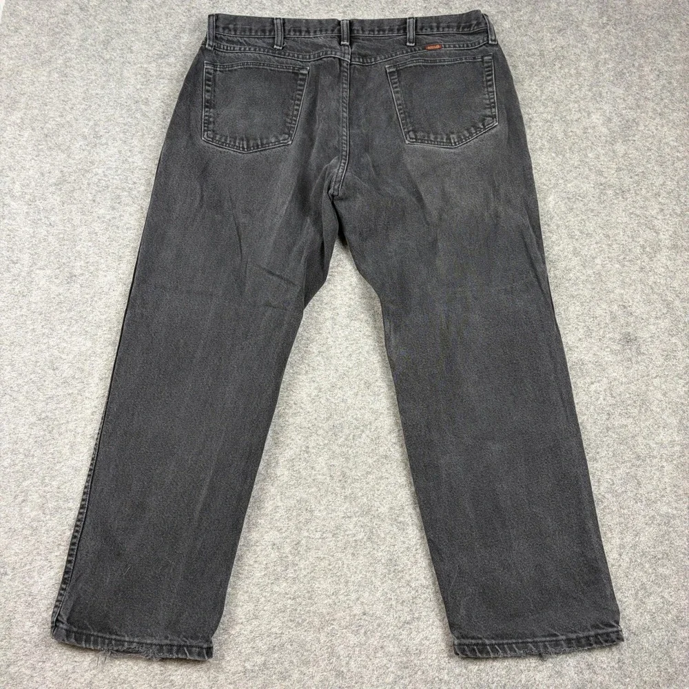 Rustler Jeans Mens 38x29 Black Denim Faded Straight Leg Workwear‎ Regular Fit